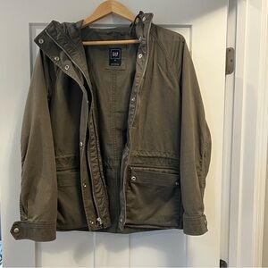 GAP women’s green Khaki Hooded Field Jacket